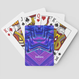 INDIANA ~ Purple Blue Fractal Design Pattern ~ Playing Cards