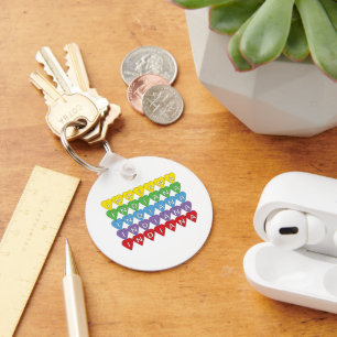Indiana Rainbow Hearts State Pride Key Ring