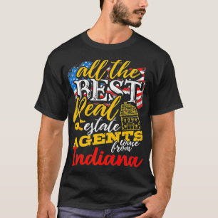 Indiana Real Estate Agents American Flag Indianan  T-Shirt