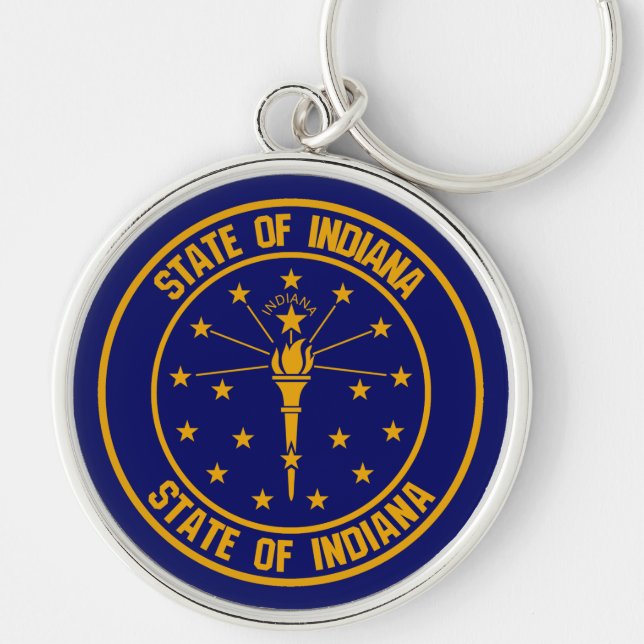 Indiana Round Emblem Key Ring (Front)