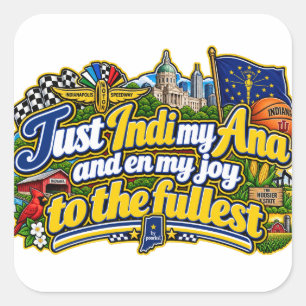 Indiana square sticker