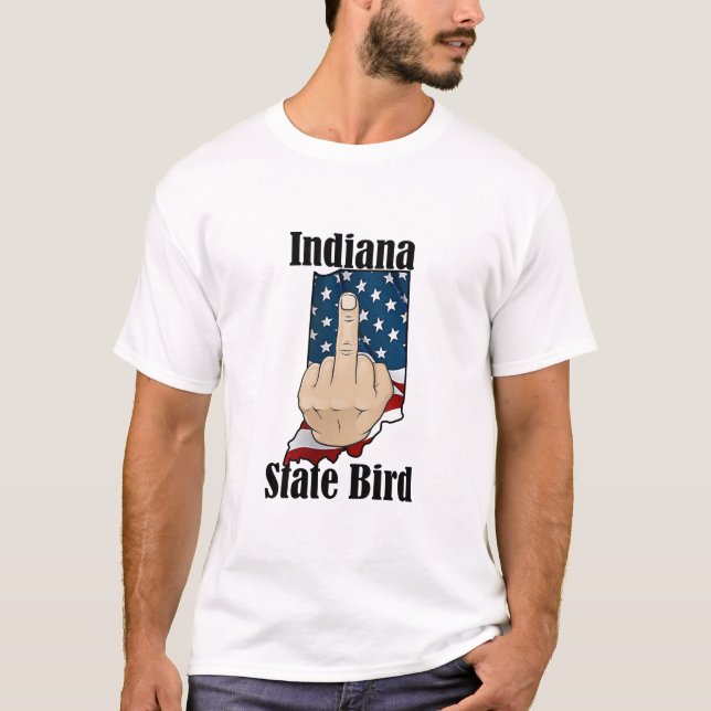 Indiana state bird t-shirt middle finger flag (Front)