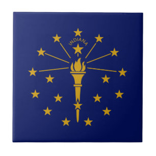Indiana State Flag Ceramic Tile