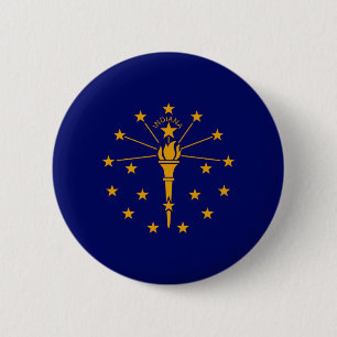 Indiana State Flag Design 6 Cm Round Badge
