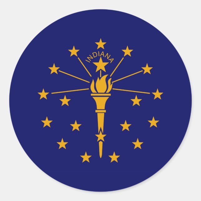 Indiana State Flag Design Classic Round Sticker (Front)