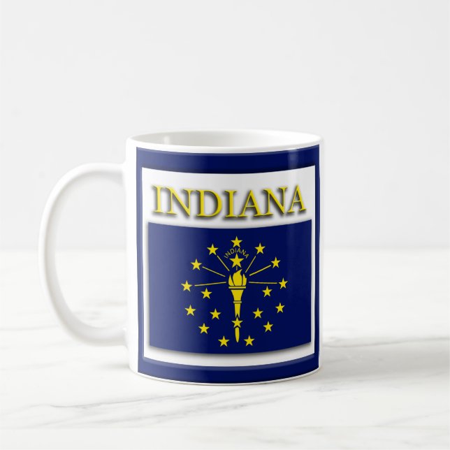 Indiana State Flag Design Coffee Mug (Left)