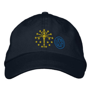 Indiana State Flag Design Embroidered Hat