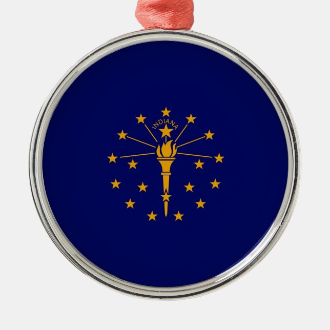 Indiana State Flag Design Metal Ornament (Front)