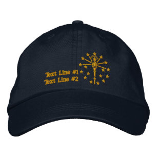 Indiana State Flag Design Personalise it Embroidered Hat