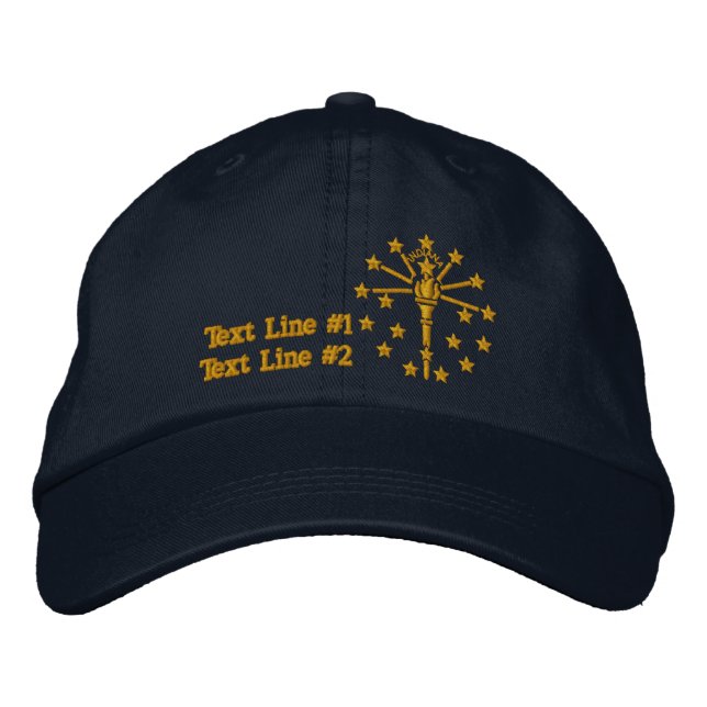 Indiana State Flag Design Personalise it Embroidered Hat (Front)