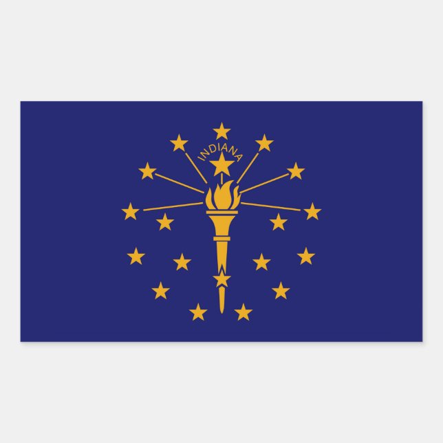 Indiana State Flag Design Rectangular Sticker (Front)