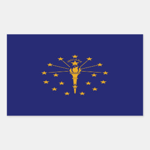 Indiana State Flag Design Rectangular Sticker