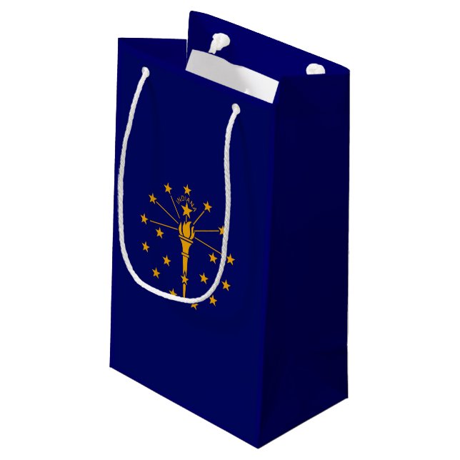Indiana State Flag Design Small Gift Bag (Back Angled)