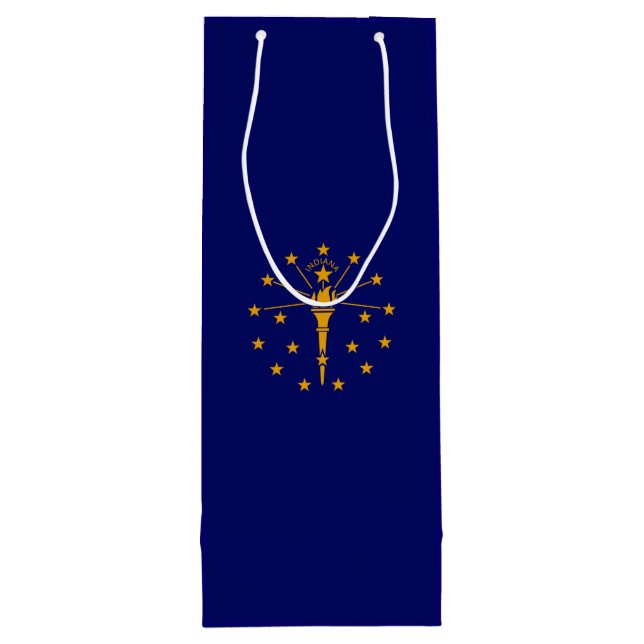 Indiana State Flag Design Wine Gift Bag (Back)