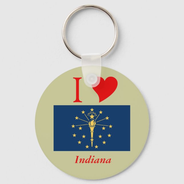 Indiana State Flag Key Ring (Front)
