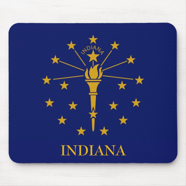 INDIANA State Flag Mouse Pad Customise Text (Front)