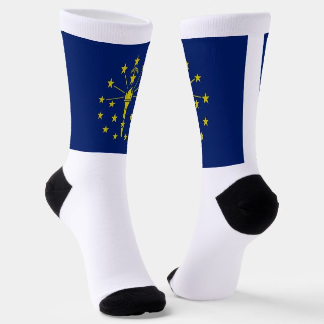 Indiana State flag Socks (Angled)