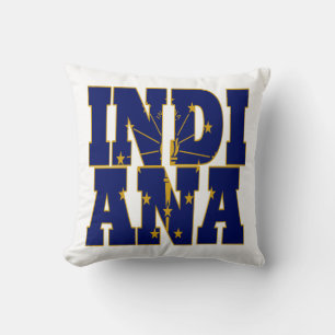 Indiana state flag text cushion