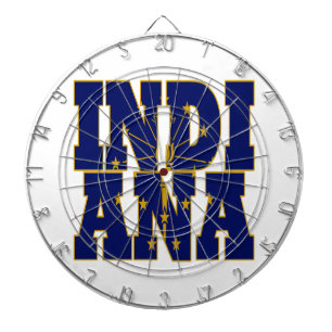 Indiana state flag text dartboard