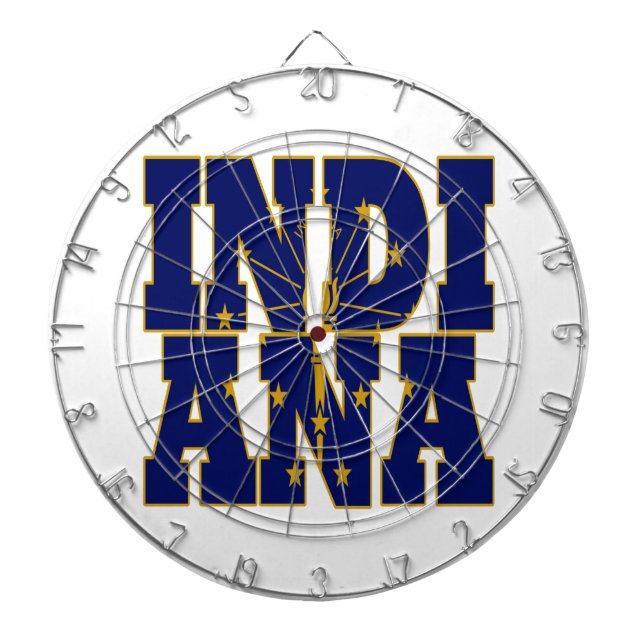 Indiana state flag text dartboard (Front)