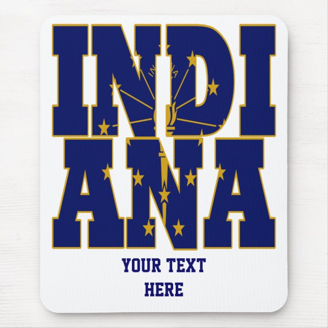 Indiana state flag text mouse pad (Front)