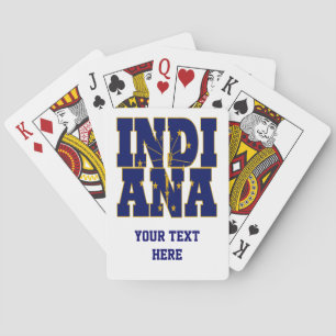 Indiana state flag text playing cards