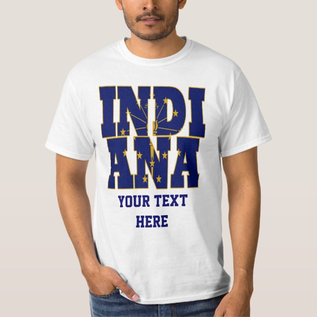 Indiana state flag text T-Shirt (Front)