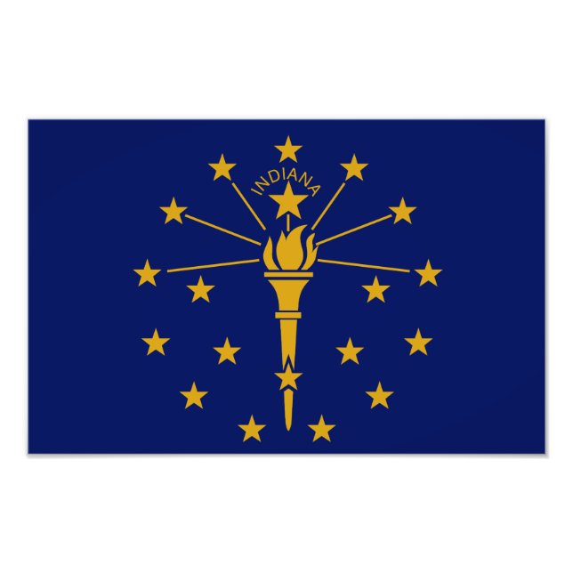 Indiana State Flag USA Photo Print (Front)