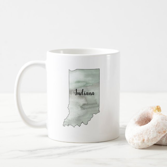 Indiana State Illustration Coffee Mug (With Donut)
