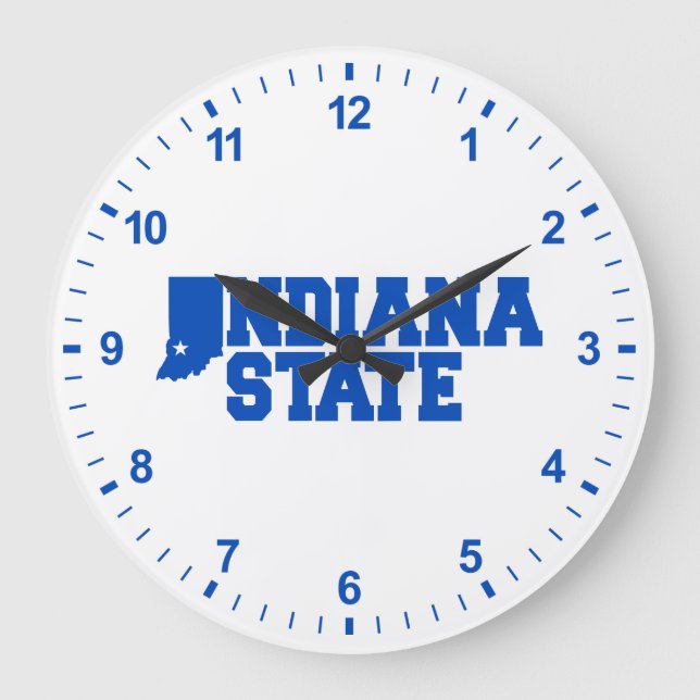 Indiana State Logo Large Clock (Front)