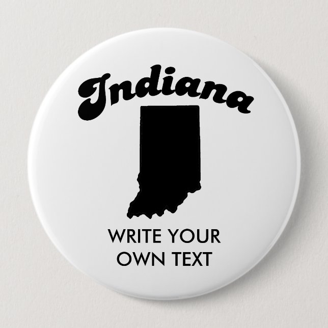 INDIANA STATE MOTTO T-SHIRT 10 CM ROUND BADGE (Front)