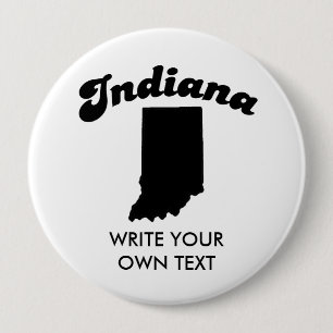 INDIANA STATE MOTTO T-SHIRT 10 CM ROUND BADGE
