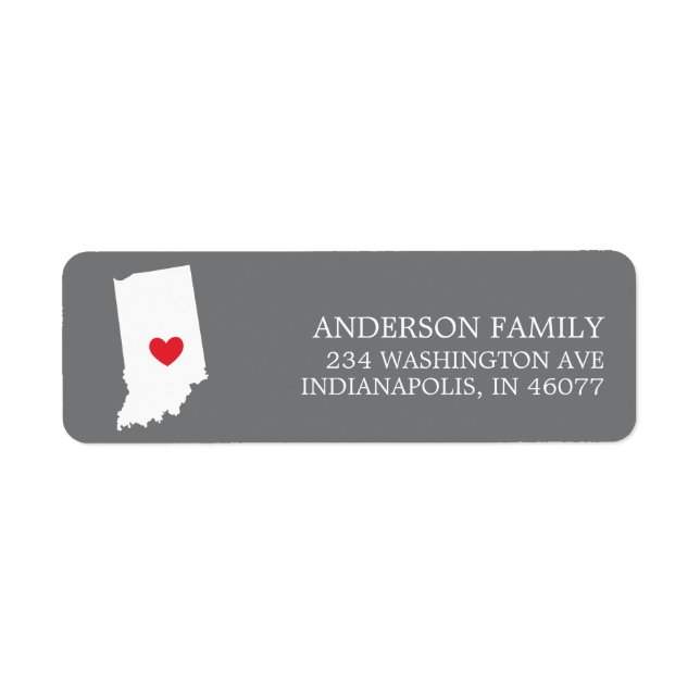 INDIANA State | Moving Return Address Label (Front)