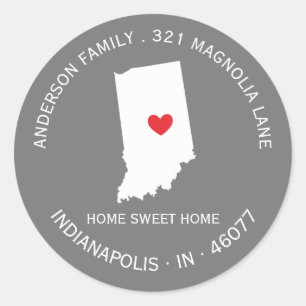 INDIANA State   New Home Address Label Sticker