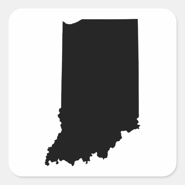 Indiana State Outline Square Sticker (Front)
