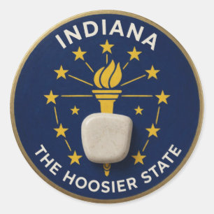 Indiana State Pride Classic Round Sticker