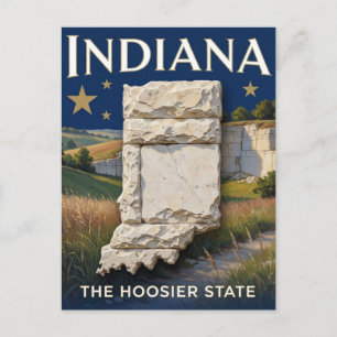 Indiana State Pride Limestone Heritage Postcard