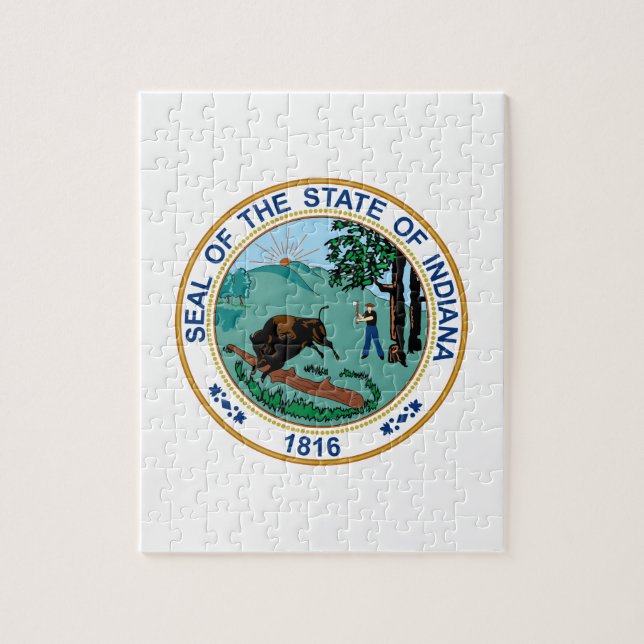 Indiana State Seal Jigsaw Puzzle (Vertical)