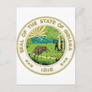 Indiana State Seal Postcard
