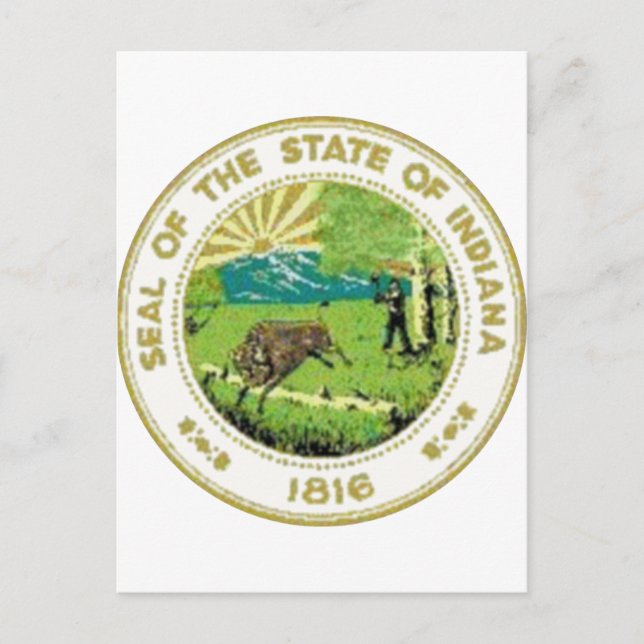 Indiana State Seal Postcard (Front)