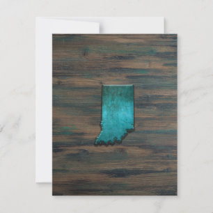 Indiana State Shape Teal Thank You Card