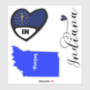 Indiana State, Sheet of Die Cut Stickers