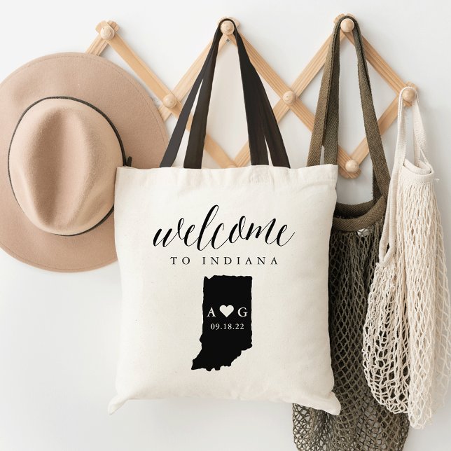 Indiana State Silhouette Wedding Welcome Tote (Creator Uploaded)