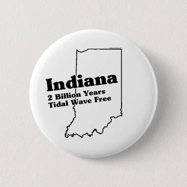 Indiana State Slogan 6 Cm Round Badge (Front)