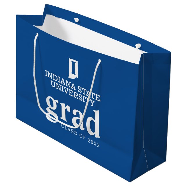 Indiana State University Graduation Large Gift Bag (Front Angled)