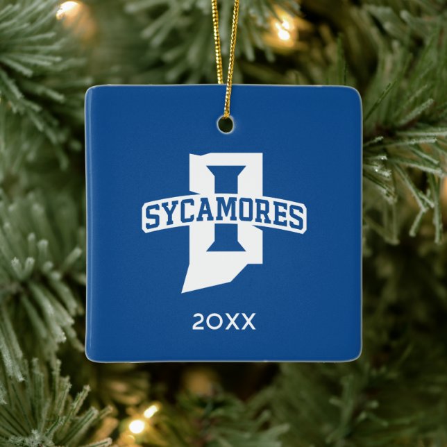 Indiana State University Holiday Ceramic Ornament (Tree)