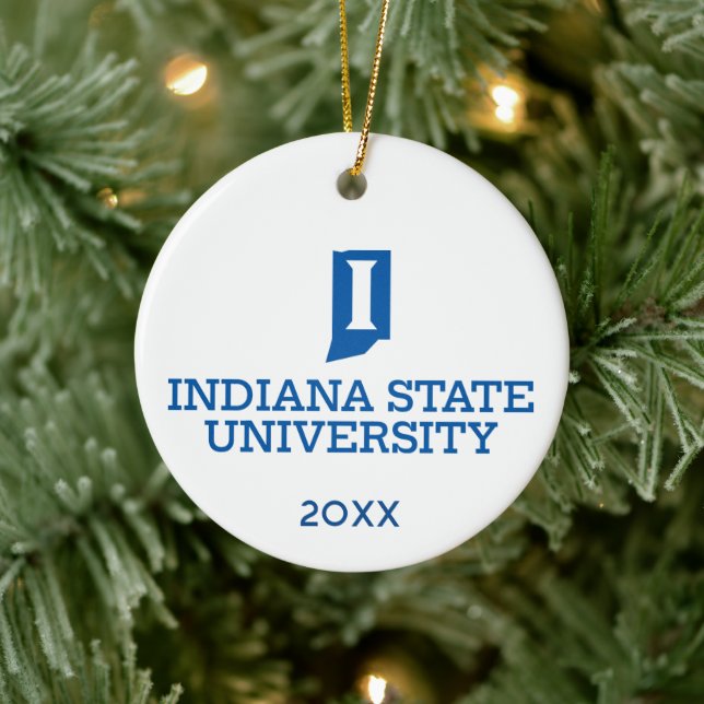 Indiana State University Holiday Ceramic Ornament (Tree)