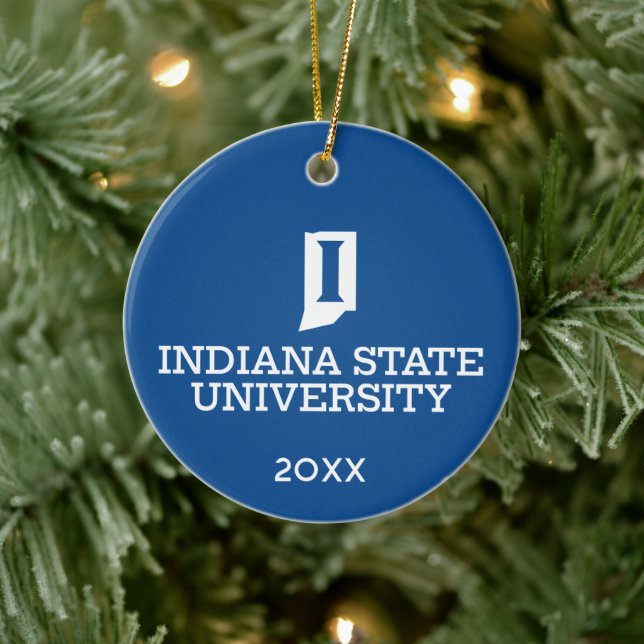 Indiana State University Holiday Ceramic Ornament (Tree)