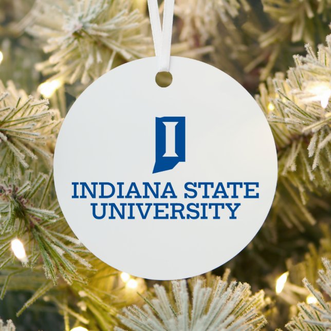 Indiana State University Holiday Metal Tree Decoration (Insitu)