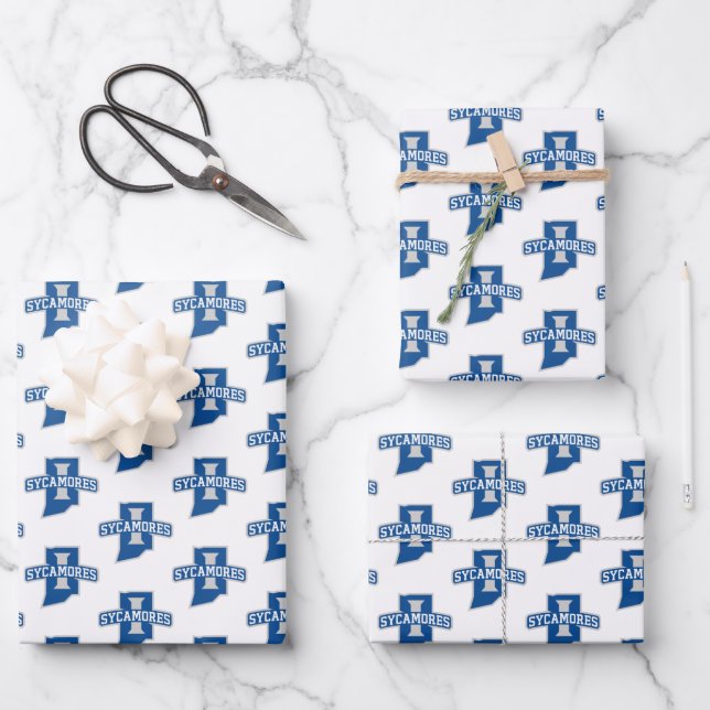 Indiana State University Sycamores Wrapping Paper Sheet (Front)